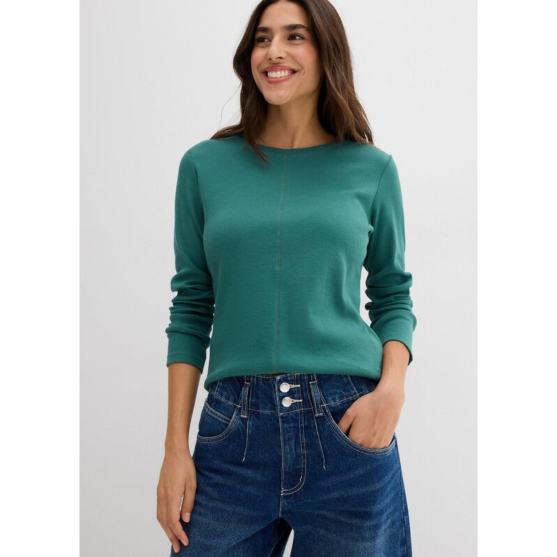 bonprix Tričko s dlhým rukávom, farba zelená 65779258