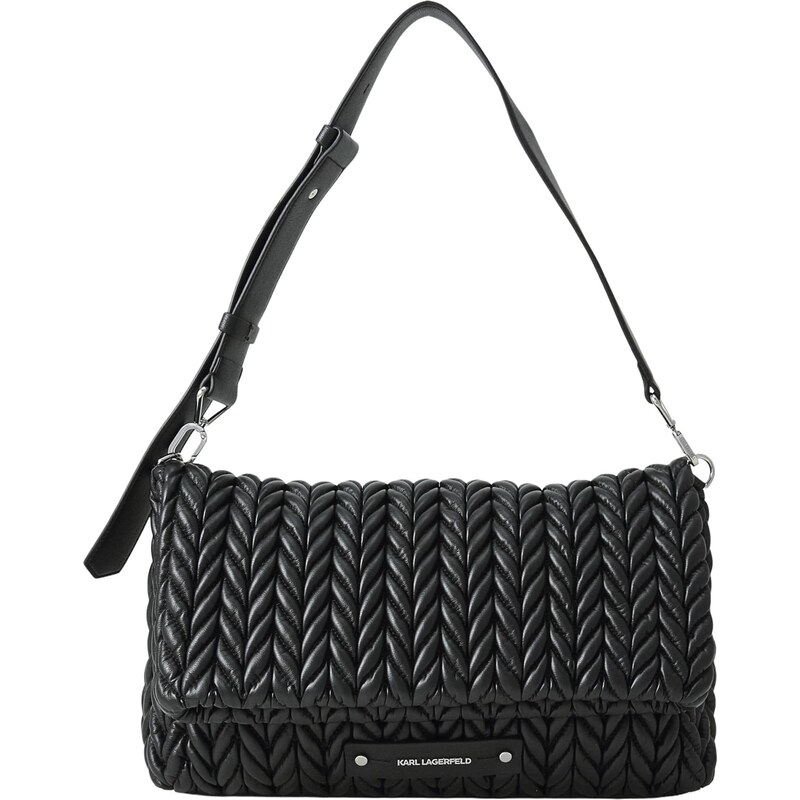 Karl Lagerfeld Kabelka na rameno WEAVE čierna / strieborná 62073872