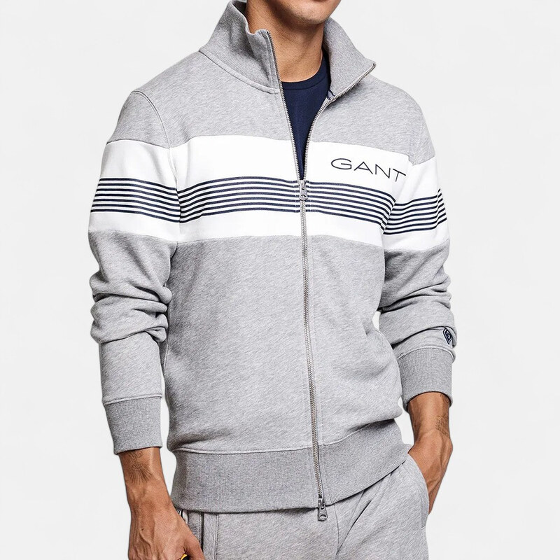 Pánská mikina na zip Gant Stripe Zip Through 56460 65781019