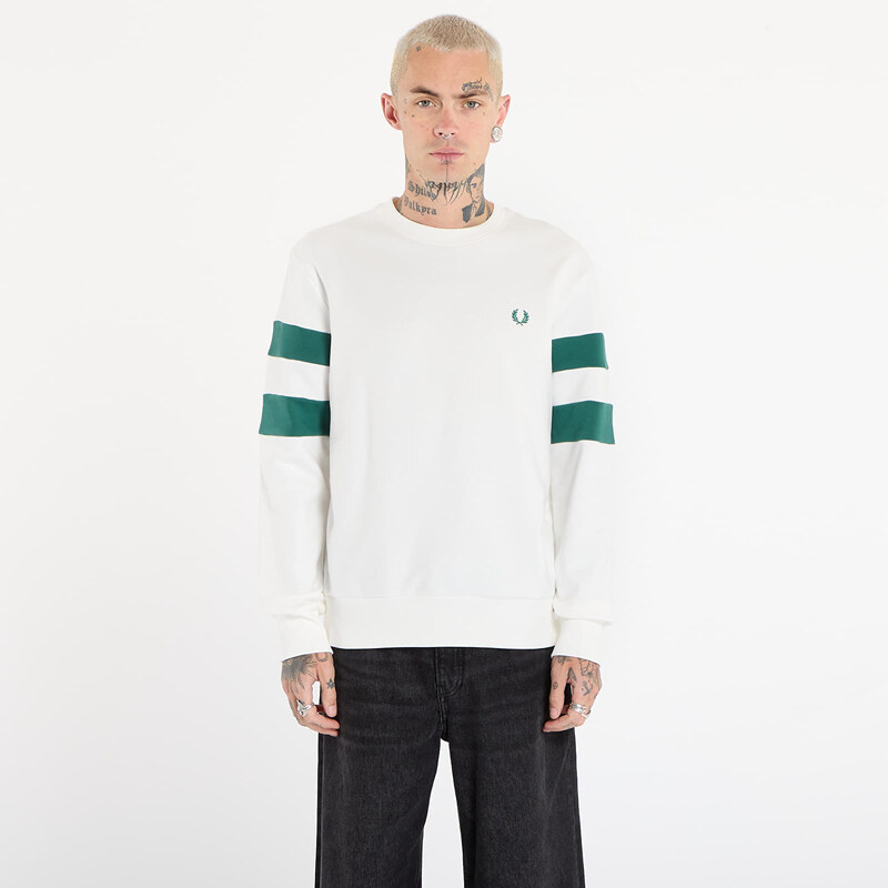 Mikina FRED PERRY Peached Tipped Sleeve Sweatshirt Snow White M 65763015