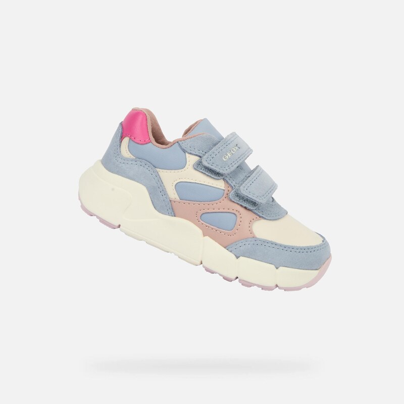 Light Blue Girls Sneakers Geox Flexyper Mini - Girls 65782140