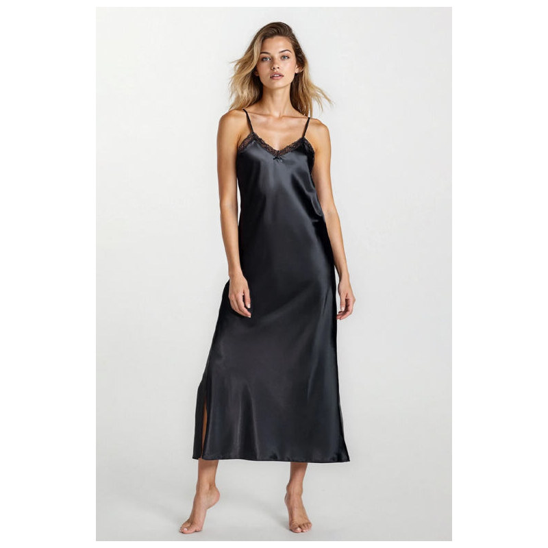 DKaren Nočná košieľka Abeni čierna dlhá 41368979