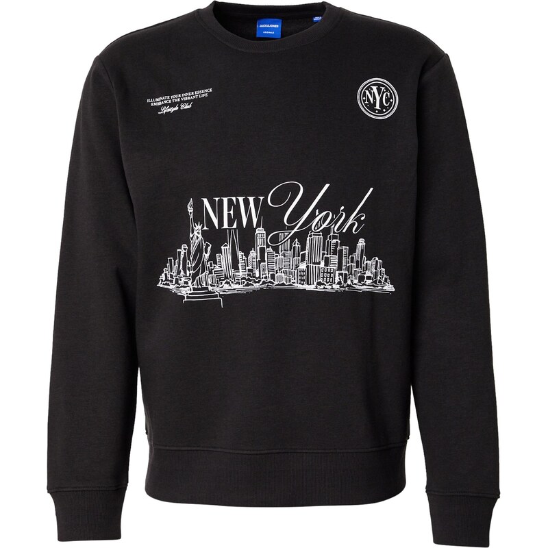 JACK & JONES Mikina JOREDITORIAL čierna / biela 65475313