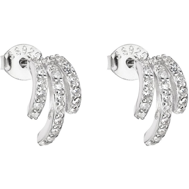 Evolution Group Elegantné strieborné náušnice so zirkónmi 11146.1 66581693