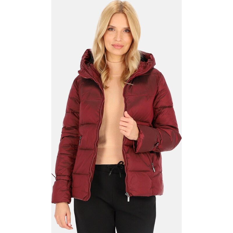 Perso Vínová dámska prechodná prešívaná bunda BLH 220043 F - bordo 65787776