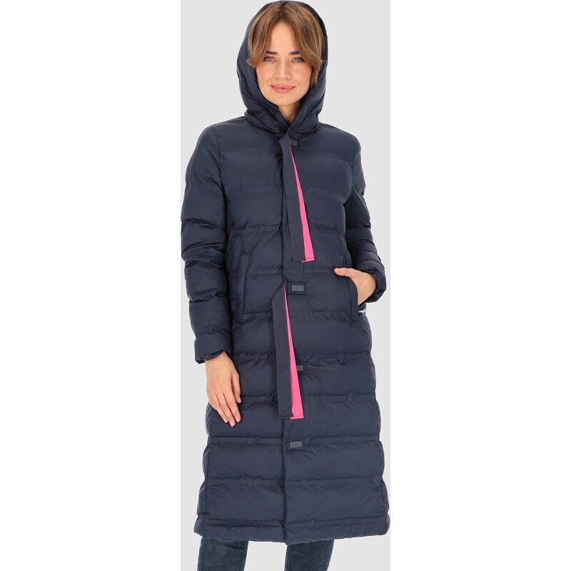 Perso Tmavomodrá dámska zateplená bunda s kapucňou BLH 231010 F - dark 65787784