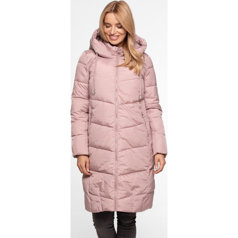 Perso Ružová dámska zimná prešívaná bunda s kapucňou BLH 220033 F - 65787807