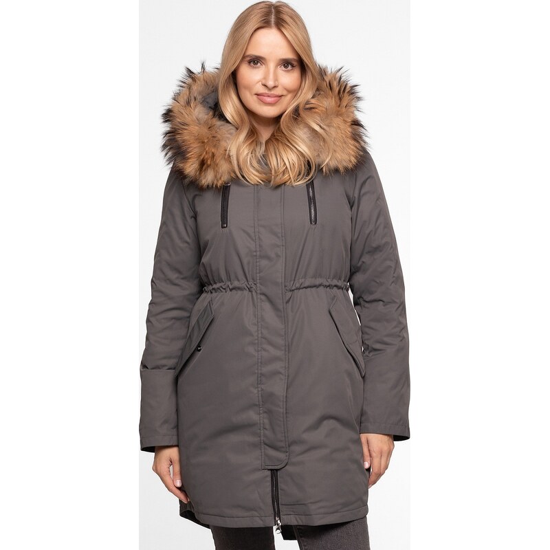 Perso Sivá dámska zimná páperová parka BLH 211046 FX - Grey 65787800