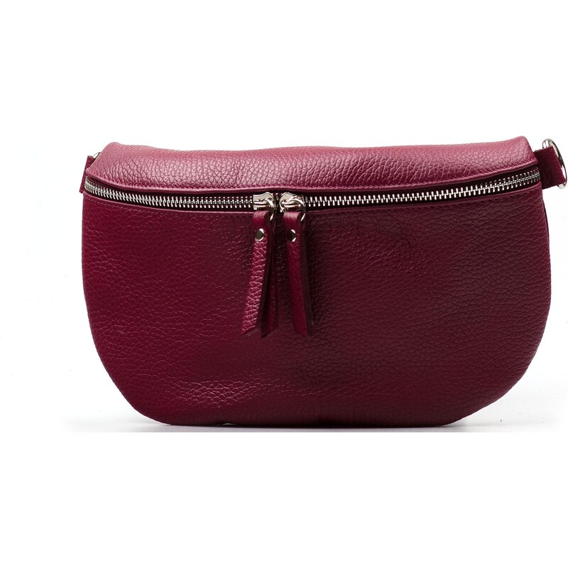 Blaire Kožená crossbody oblička Nadine vínovo červená 65729148