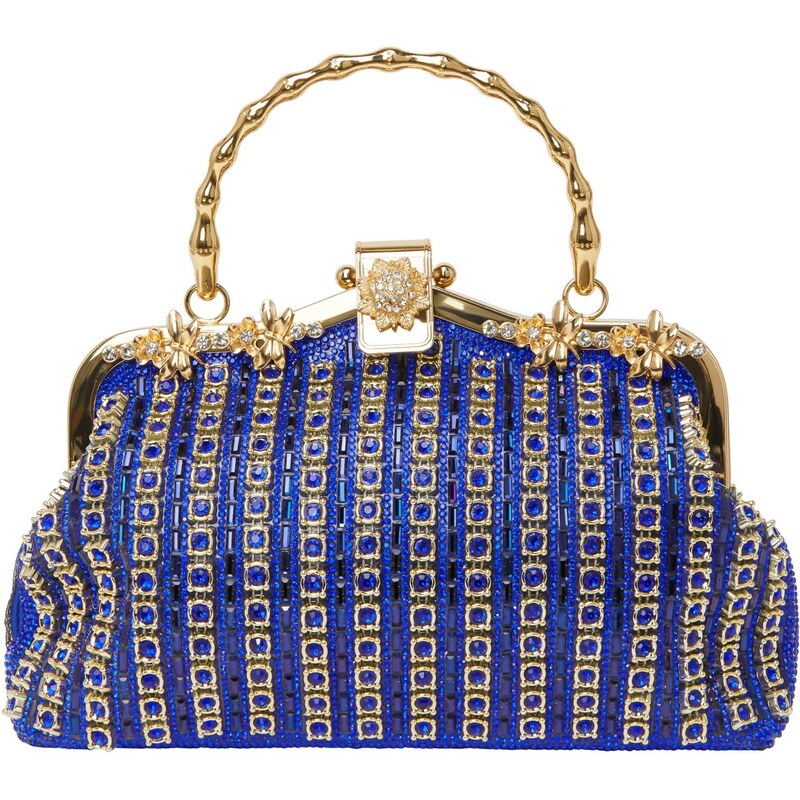 faina Listová kabelka modrá / zlatá 66140098