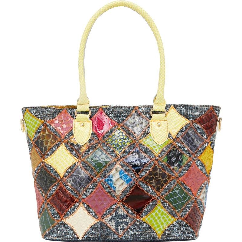 ebeeza Shopper pastelovo žltá / tmavozelená / svetlofialová / čierna 65794191
