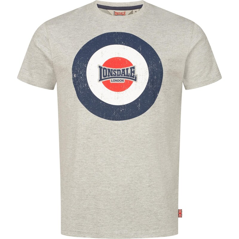 LONSDALE Tričko Trevose tmavomodrá / sivá melírovaná / červená / biela 65795301