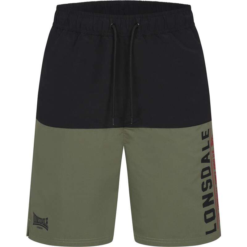 LONSDALE Plavecké šortky Hayling olivová / červená / čierna 65795291