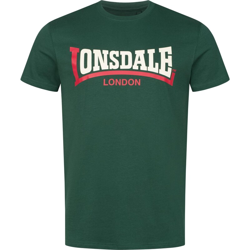 LONSDALE Tričko Two Tone tmavozelená / tmavooranžová / biela 65795316