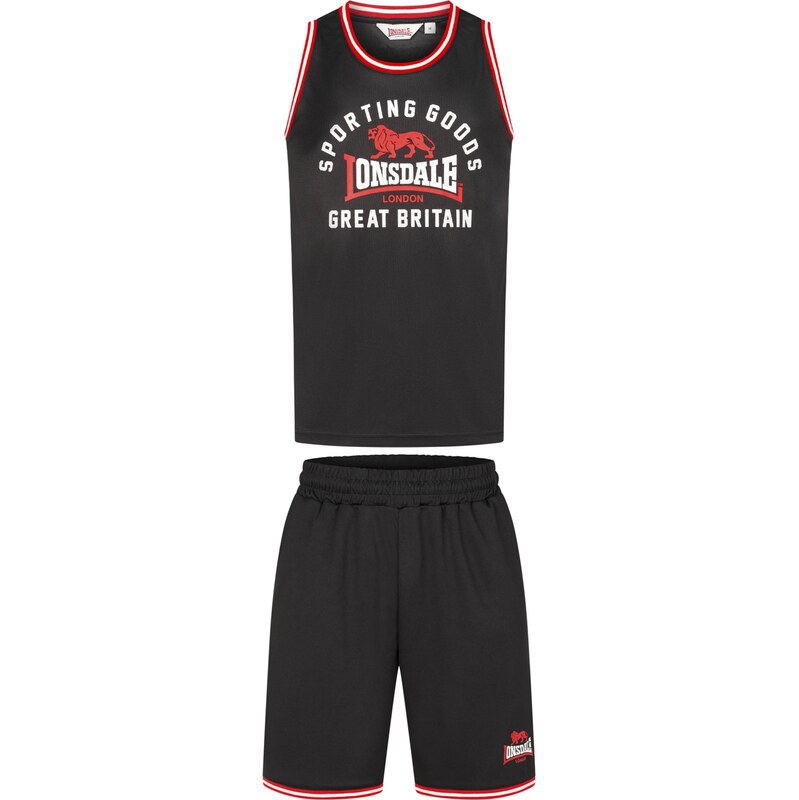 LONSDALE Tréningový komplet Pewsey jasne červená / čierna / biela 65795335
