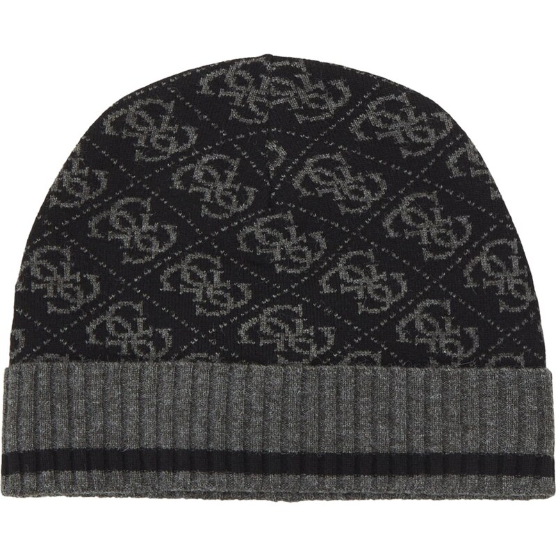 GUESS Čiapky MILANO KNIT BEANIE sivá melírovaná / čierna 65795589