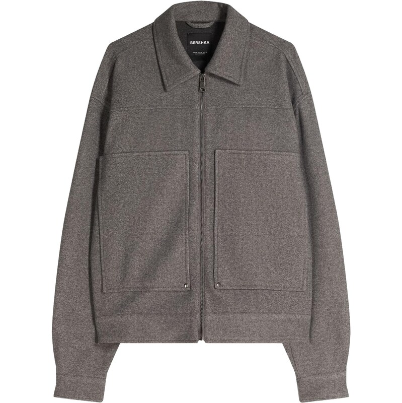 Bershka Prechodná bunda tmavosivá 65896319