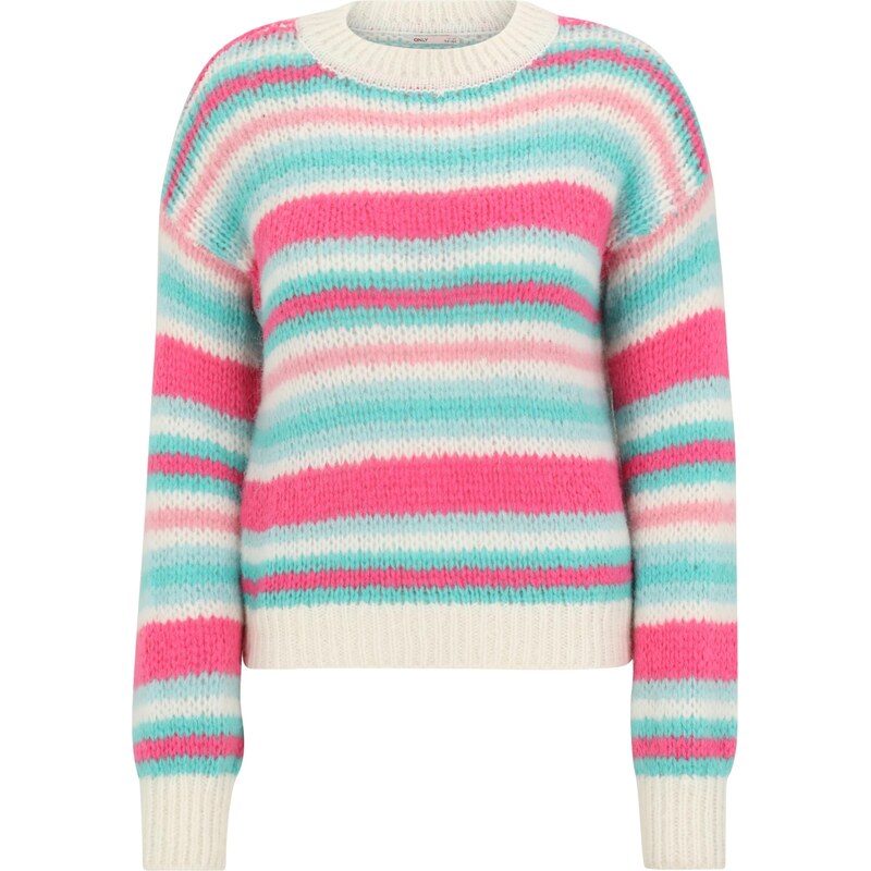 ONLY GIRLS Sveter KOGALYSSA krémová / nebesky modrá / ružová / 65796661