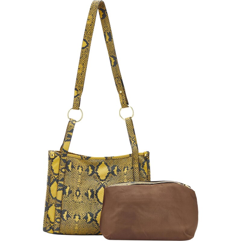 NAEMI Kabelka na rameno námornícka modrá / svetlohnedá / horčicová 65791902