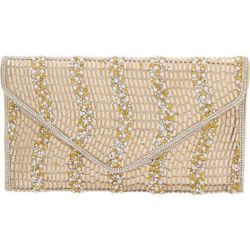 faina Listová kabelka zlatá / perlovo biela 66141559