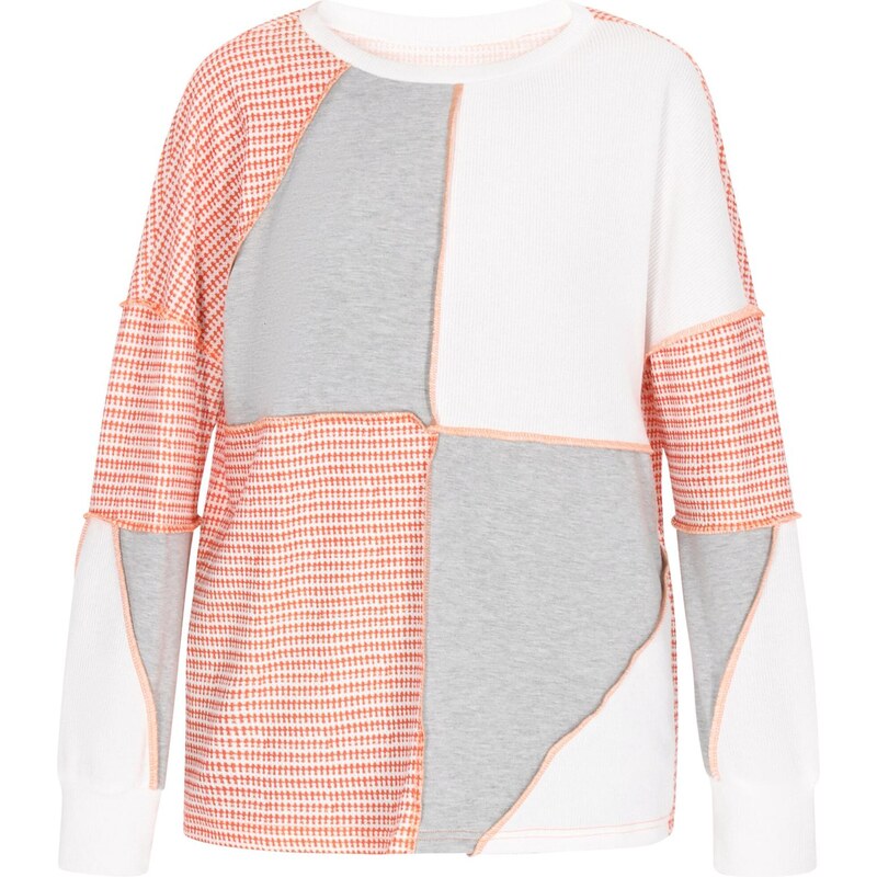 ebeeza Mikina Fashion Look sivá / oranžová / biela 65793029