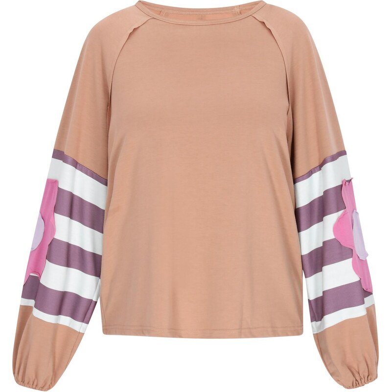 usha FESTIVAL Mikina svetlohnedá / tmavofialová / biela 66140771