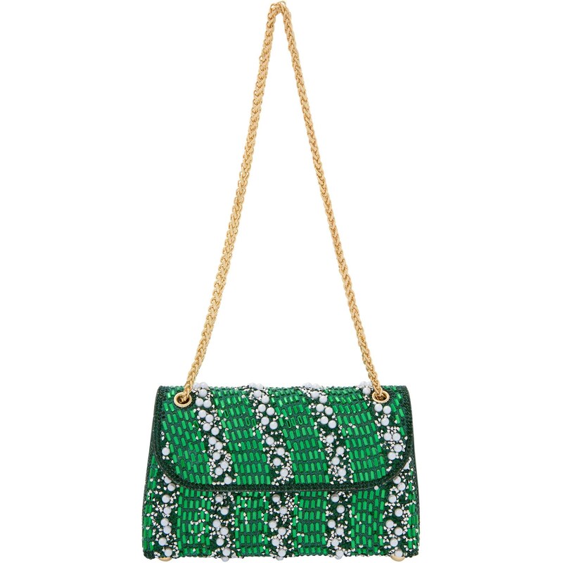 faina Taška cez rameno zelená / tmavozelená / biela 66141313