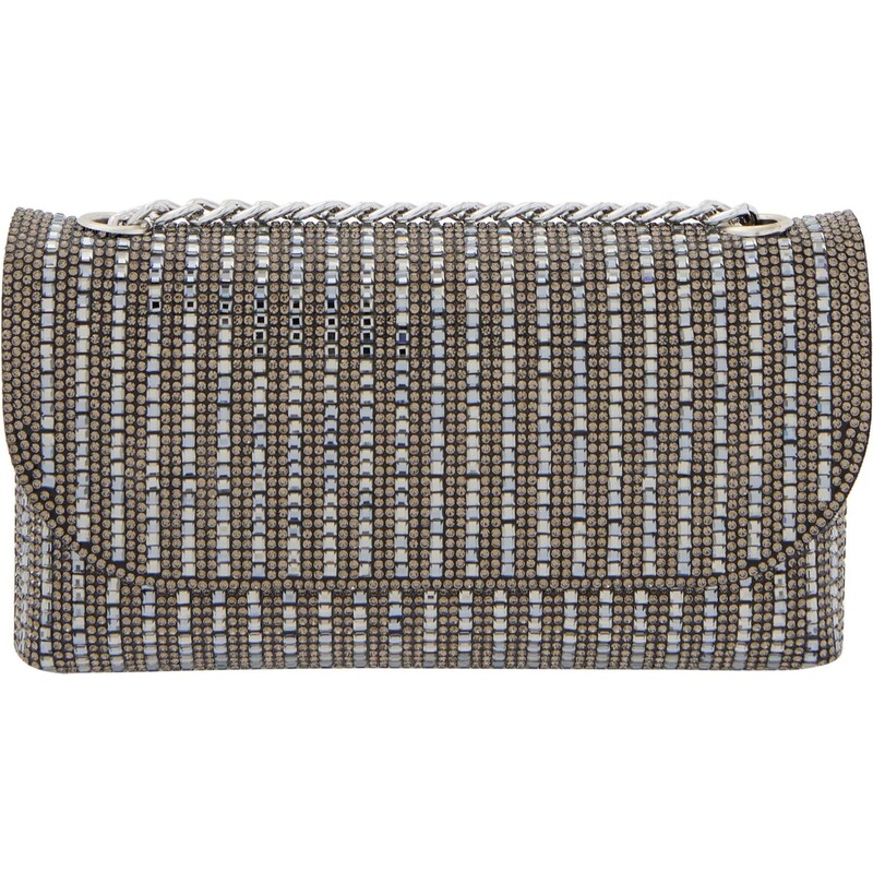 faina Taška cez rameno tmavobéžová / čierna / strieborná 66140174