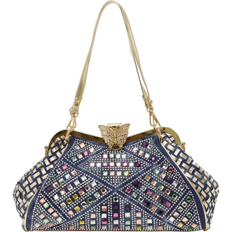 NAEMI Taška cez rameno modrá denim / zlatá / ružová / priehľadná 65794108