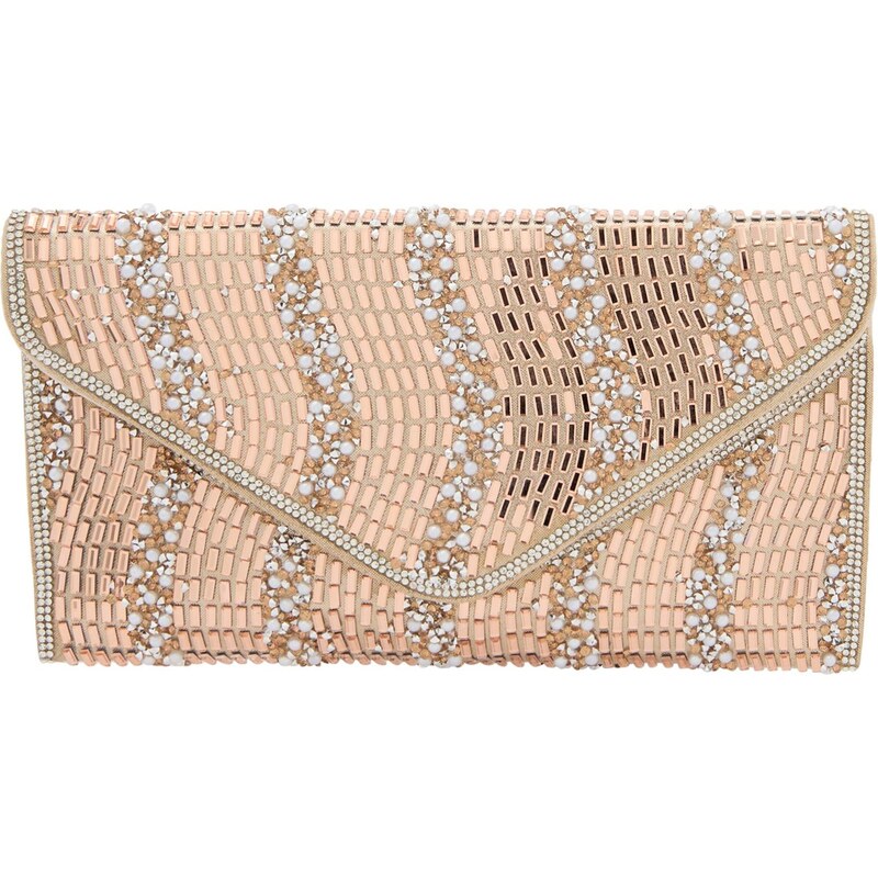 faina Listová kabelka šampanské / strieborná / perlovo biela 66141578