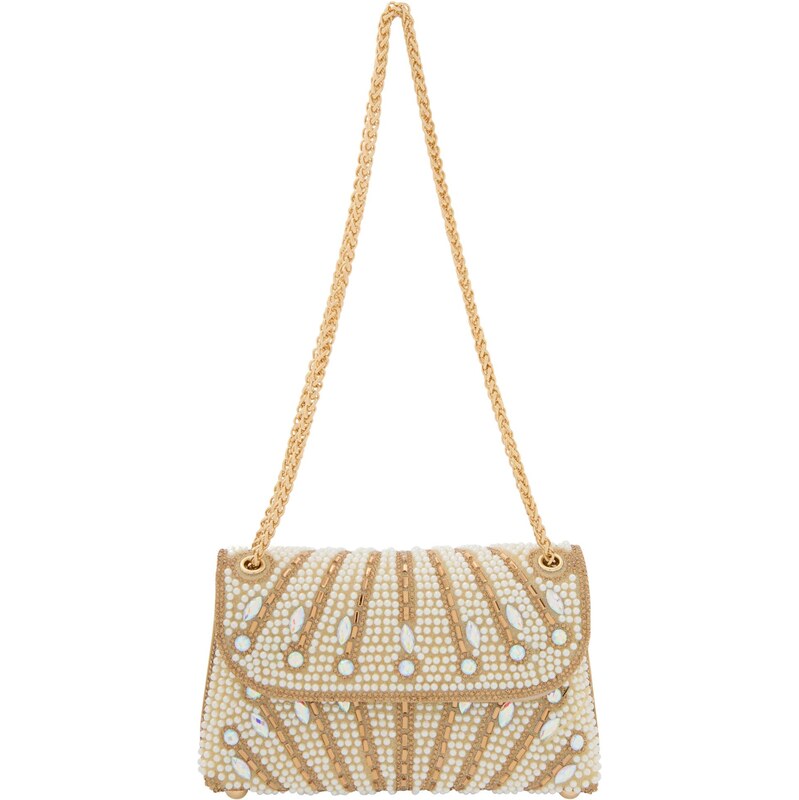 faina Kabelka na rameno zlatá / biela 66141745