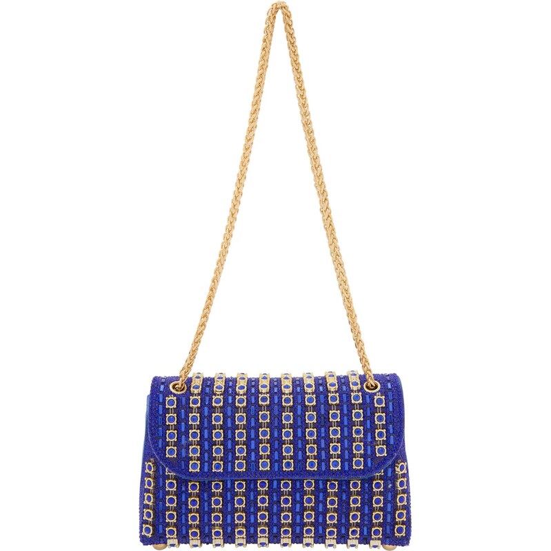 faina Listová kabelka modrá / zlatá 66141597