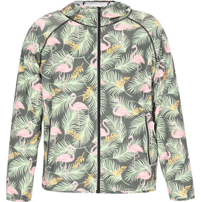 MO Prechodná bunda antracitová / svetlozelená / ružová 66142284