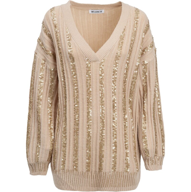 Influencer Sveter béžová / zlatá 65883696