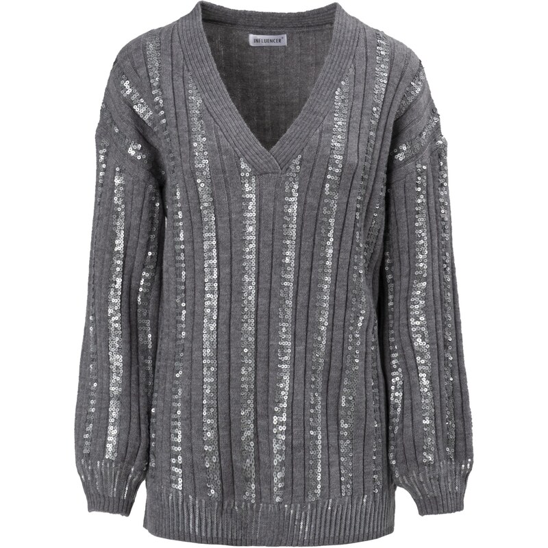 Influencer Sveter sivá 65883788