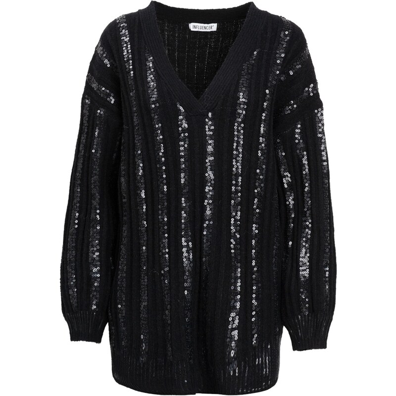 Influencer Sveter čierna / strieborná 65883737