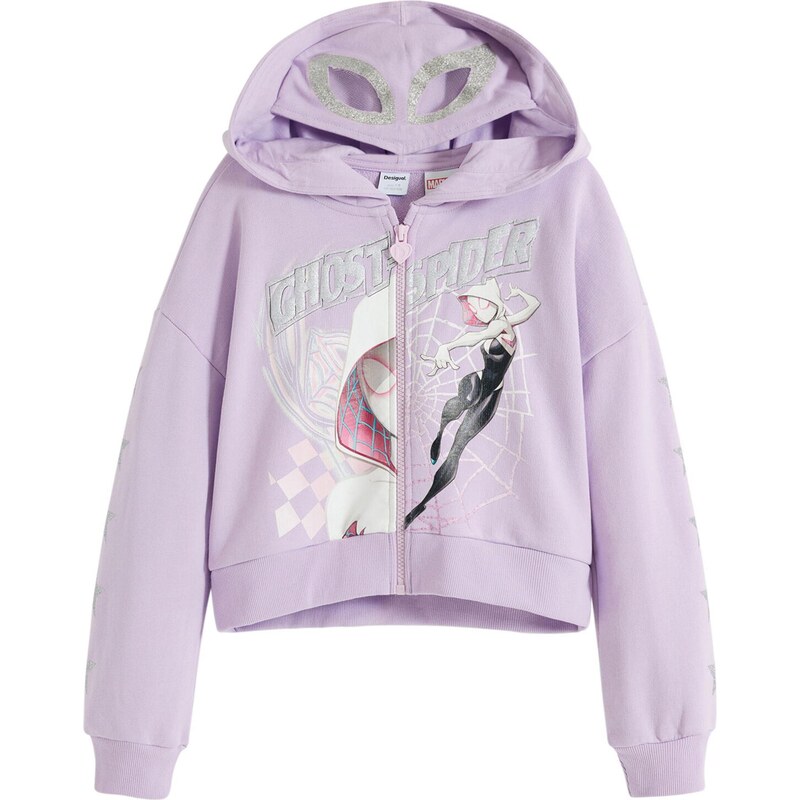 Desigual Tepláková bunda Ghost Spider pastelovo fialová / zmiešané 65893355
