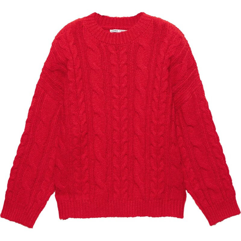 Pull&Bear Oversize sveter červená 65922725
