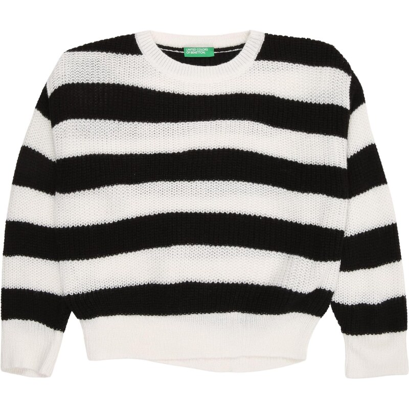 UNITED COLORS OF BENETTON Sveter čierna / šedobiela 65896497