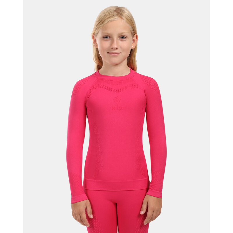 Dievčenské bezšvové termo tričko s dlhým rukávom Kilpi CAROL-JG ružová 65801375