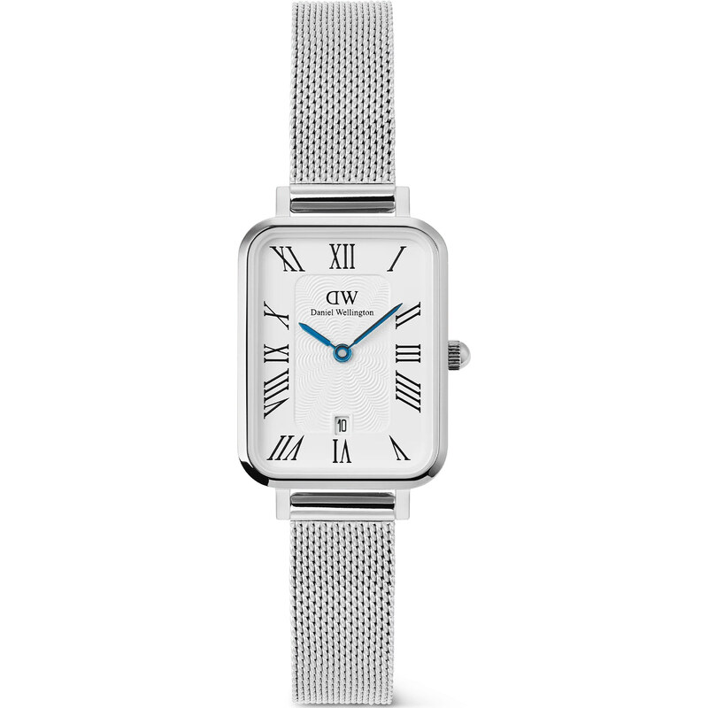 Daniel Wellington Quadro 20x26 Roman Numerals Date Sterling White 66594268