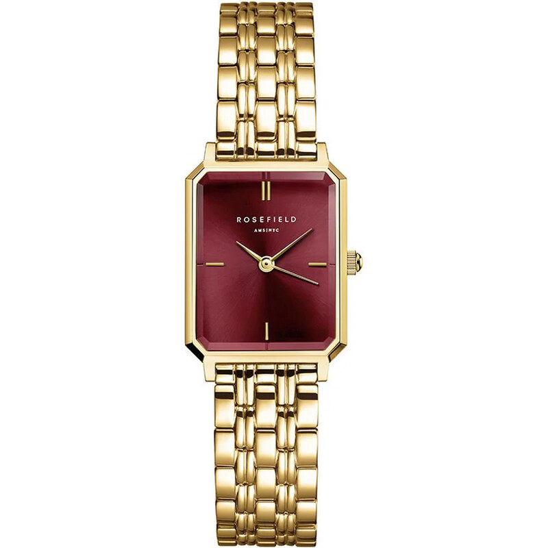 Rosefield Octagon XS Burgundy Sunray Steel Gold OBGSG-O83 68455793