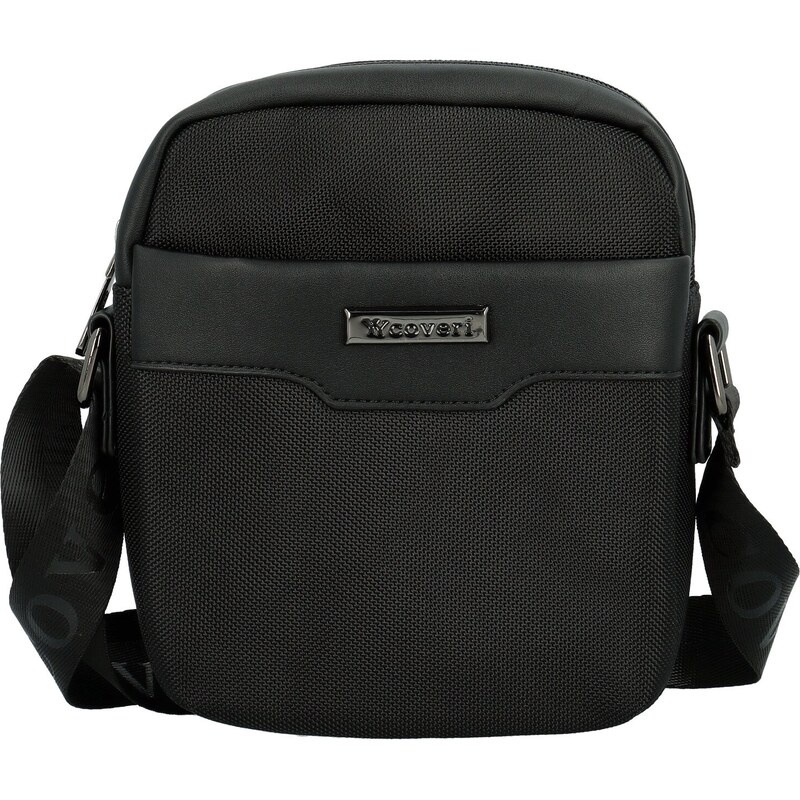 Trendy pánska textilná crossbody taška Coveri Safron, čierna 66354071