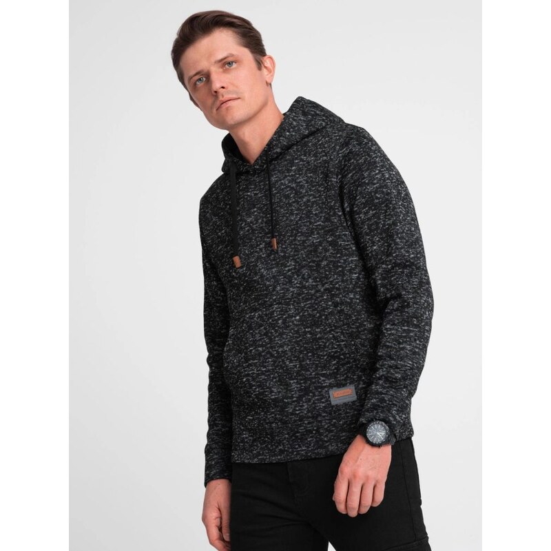 Ombre Clothing Nevšedná melírovaná grafitová mikina s kapucňou V2 65802125