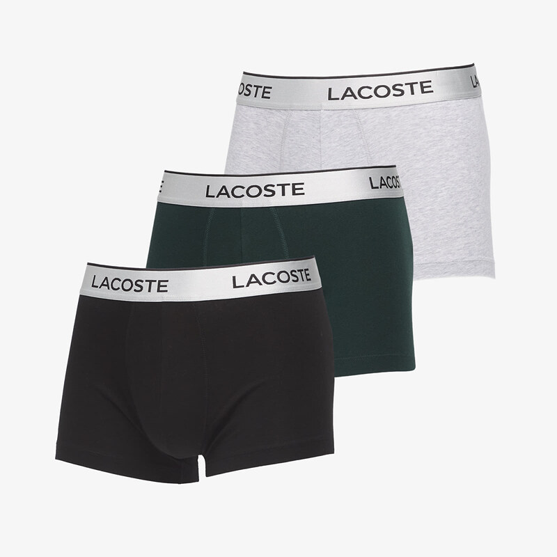 Boxerky LACOSTE Trunks Underwear Silver Chine/ Sinople-Black XXL 65802846