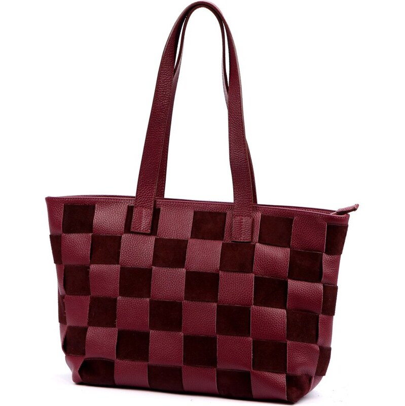 Luka Dámska kožená kabelka FIONA bordo 65802804