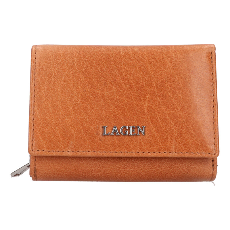 Lagen Dámska kožená peňaženka LG-27718 koňak 65802806