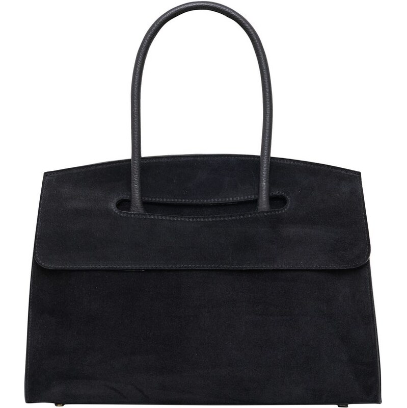 Glamorous by GLAM Černá kabelka z pravé kůže - semiš 65802878