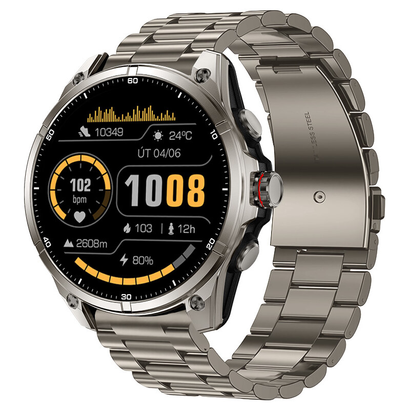 Madvell Onyx 3 s GPS platinové s kovovým remienkom + silikónový 65803599