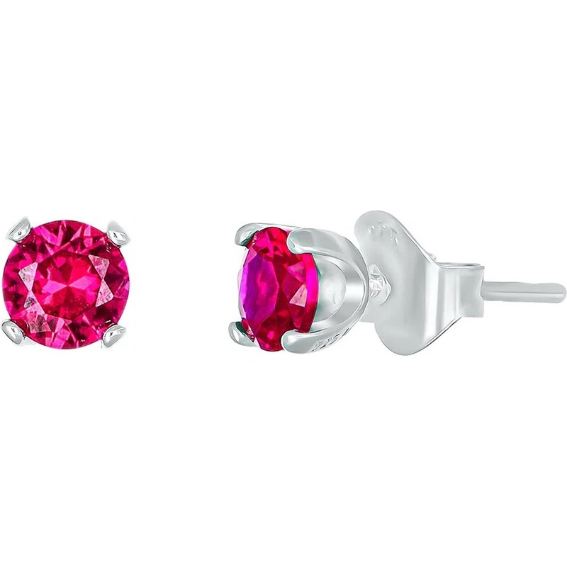 CRYSTalp Strieborné kôstky s fuchsiovým kryštálom Feel 42270.FUC.S 66579034